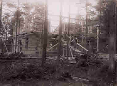 Bostäder, byggnation av arbetarbostäder 1917. Matfors pappersbruk 1917-1990