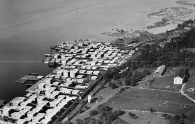 Sågverket, exteriör från flyg, 1939. Johannesnäs sågverk 1874-1934