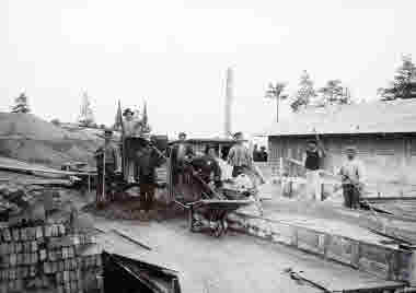 Grundarbeten till sulfitfabriken, 1906. Ortvikens sulfitfabrik 1908-1984, Sundsvall.