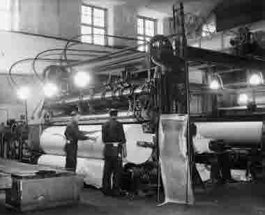 Pappersmaskin PM 1, interiör 1944. Matfors pappersbruk 1917-1990