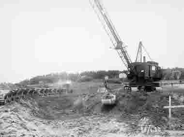 Schaktningsarbeten den 28 juni 1930. Östrands Sulfatfabrik 1931-

